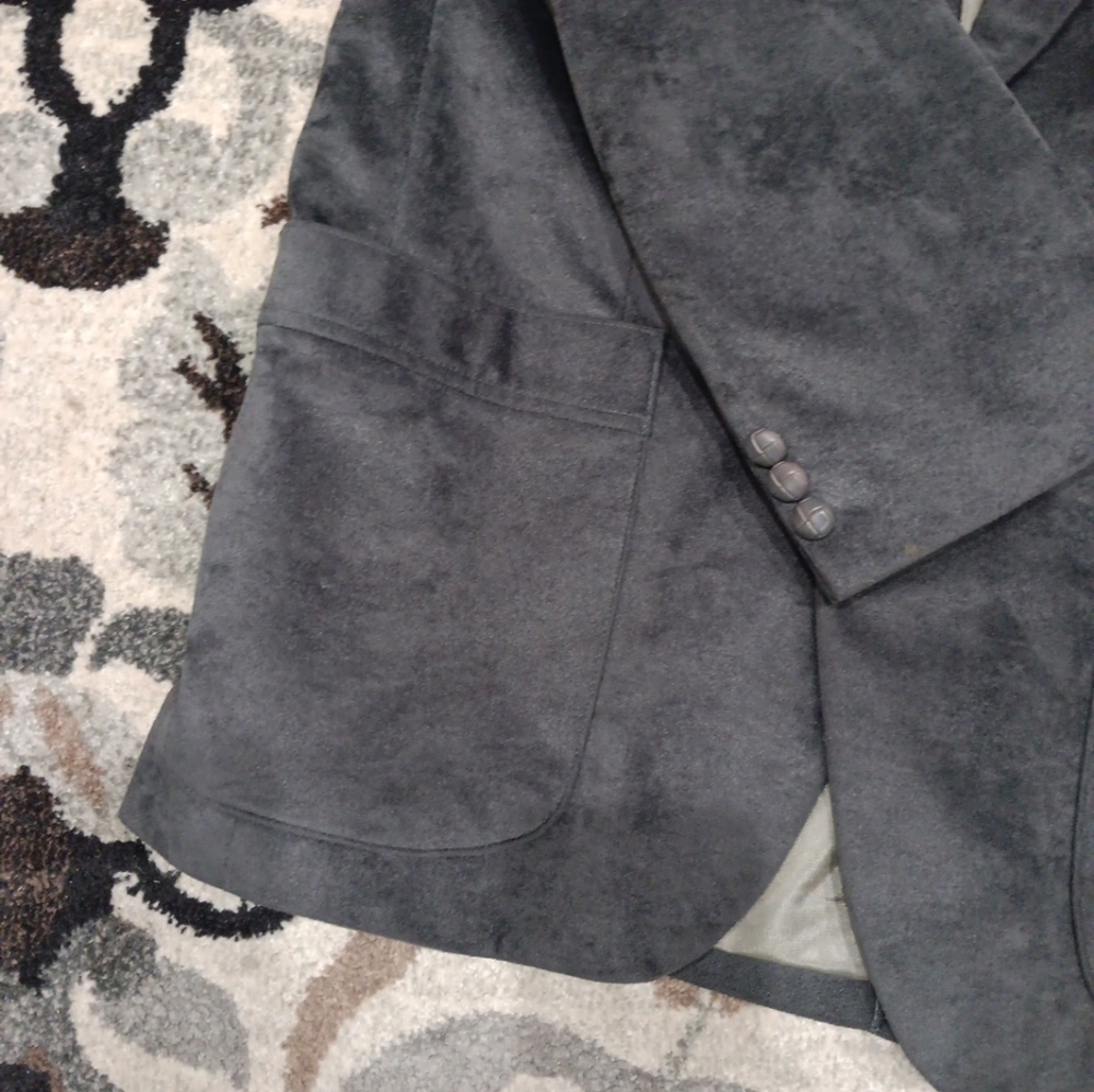 VTG Wm F. Farah Gray Microfiber 40R Sport Blazer Jacket Timeless USA Classic - Picture 3 of 11